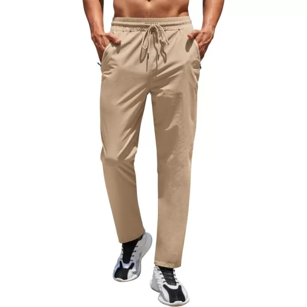 COOFANDY Men's Hiking Pants Lightweight Athletic Pants Quick Dry Active Running Joggers with Zipper Pockets