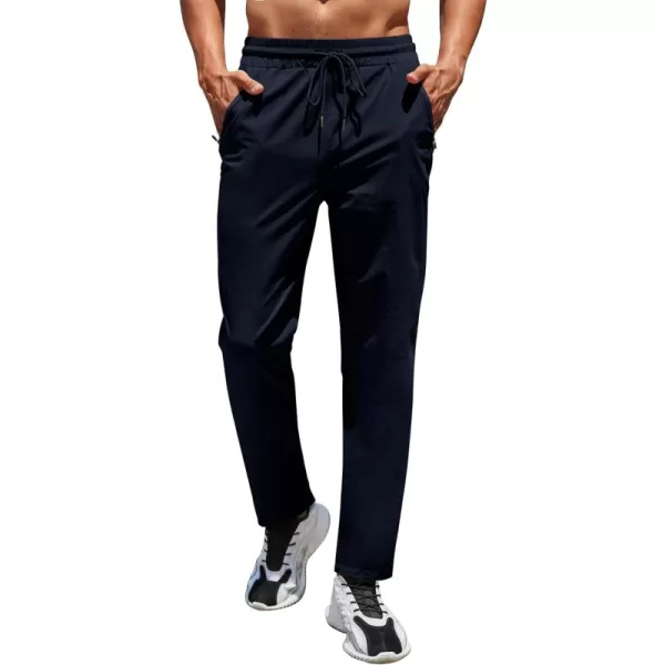 COOFANDY Men's Hiking Pants Lightweight Athletic Pants Quick Dry Active Running Joggers with Zipper Pockets