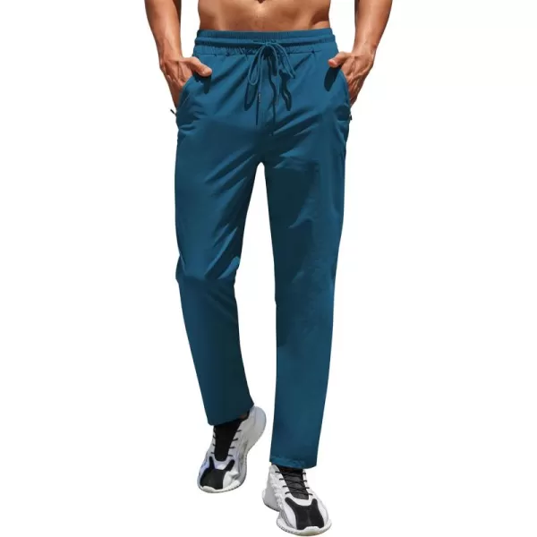 COOFANDY Men's Hiking Pants Lightweight Athletic Pants Quick Dry Active Running Joggers with Zipper Pockets