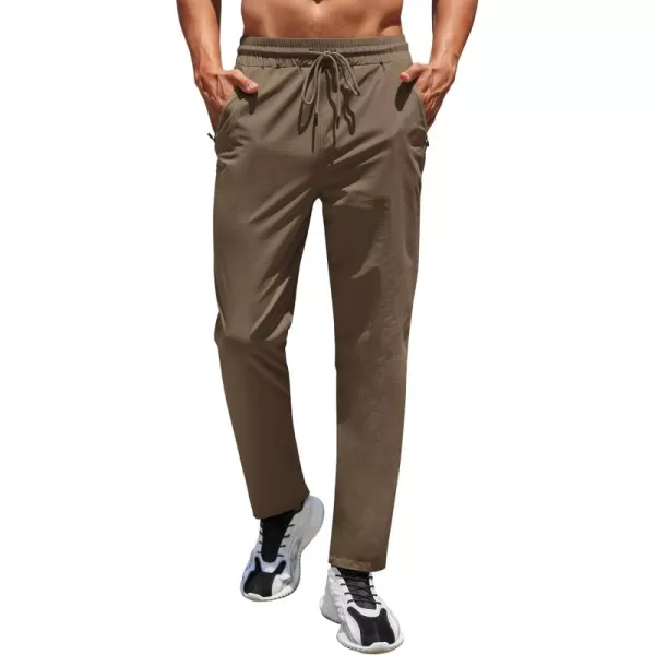 COOFANDY Men's Hiking Pants Lightweight Athletic Pants Quick Dry Active Running Joggers with Zipper Pockets