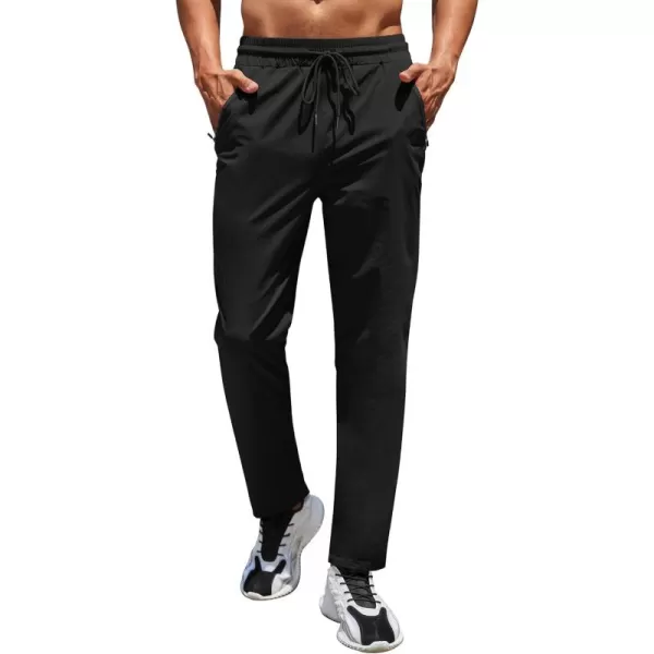 COOFANDY Men's Hiking Pants Lightweight Athletic Pants Quick Dry Active Running Joggers with Zipper Pockets