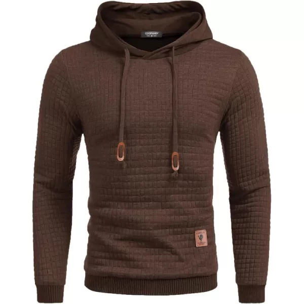 COOFANDY Mens Hooded Sweatshirt Casual Long Sleeve Drawstring Waffle Knit Pullover Hoodies