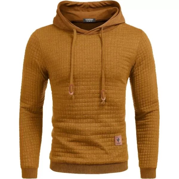 COOFANDY Mens Hooded Sweatshirt Casual Long Sleeve Drawstring Waffle Knit Pullover Hoodies
