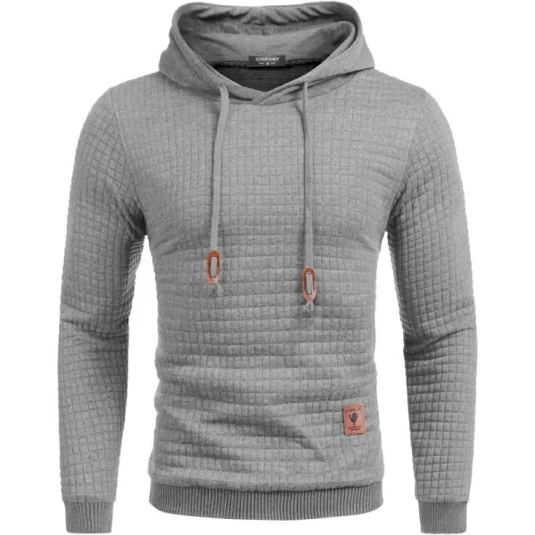 COOFANDY Mens Hooded Sweatshirt Casual Long Sleeve Drawstring Waffle Knit Pullover Hoodies