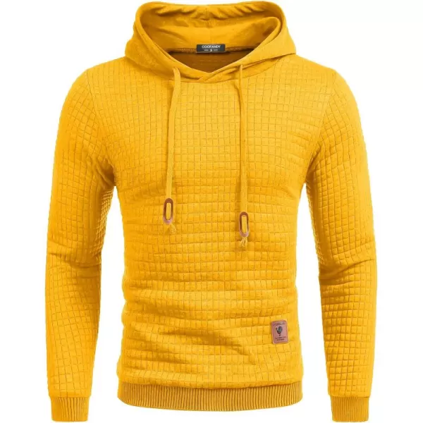 COOFANDY Mens Hooded Sweatshirt Casual Long Sleeve Drawstring Waffle Knit Pullover Hoodies