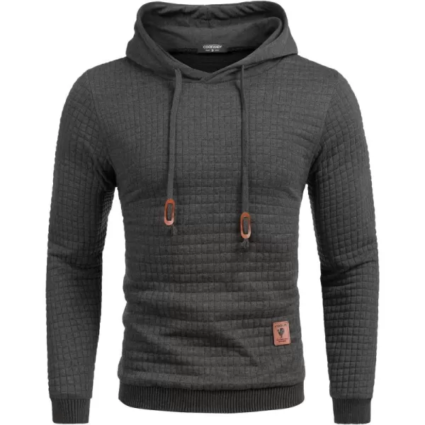 COOFANDY Mens Hooded Sweatshirt Casual Long Sleeve Drawstring Waffle Knit Pullover Hoodies