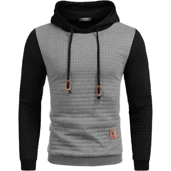 COOFANDY Mens Hooded Sweatshirt Casual Long Sleeve Drawstring Waffle Knit Pullover Hoodies)