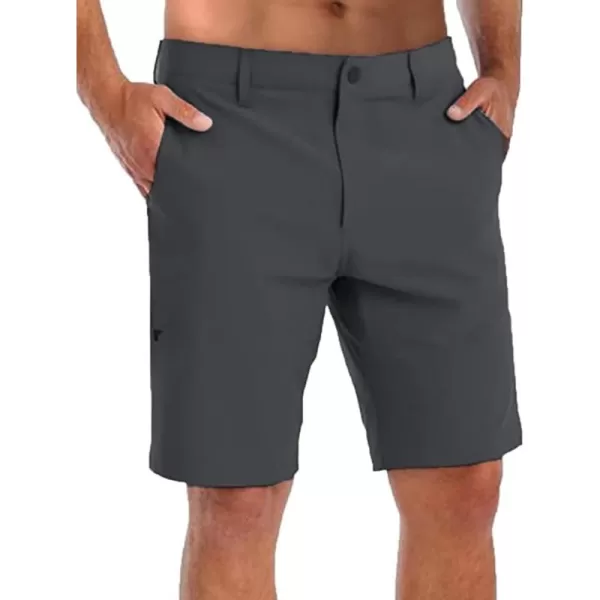 COOFANDY Mens Hybrid Casual Golf Shorts 9" Stretch Lightweight Quick Dry Summer Hiking Travel Shorts with Zipper Pockets