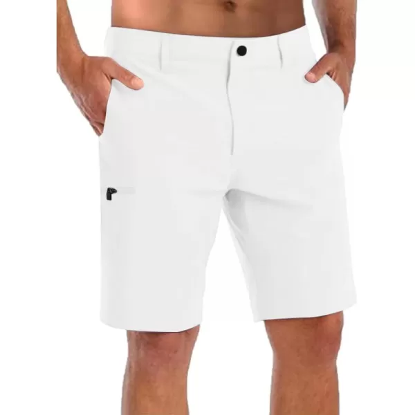 COOFANDY Mens Hybrid Casual Golf Shorts 9" Stretch Lightweight Quick Dry Summer Hiking Travel Shorts with Zipper Pockets