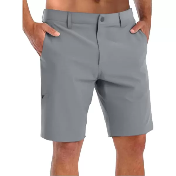 COOFANDY Mens Hybrid Casual Golf Shorts 9" Stretch Lightweight Quick Dry Summer Hiking Travel Shorts with Zipper Pockets