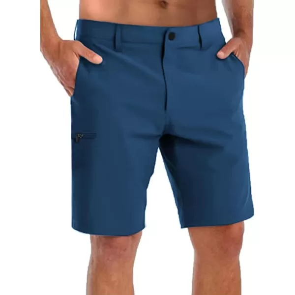 COOFANDY Mens Hybrid Casual Golf Shorts 9" Stretch Lightweight Quick Dry Summer Hiking Travel Shorts with Zipper Pockets