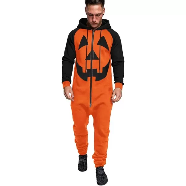COOFANDY Mens Jumpsuit Onesie Rompers Drawtsring Hooded Full Zip One Piece Tracksuit with Pockets