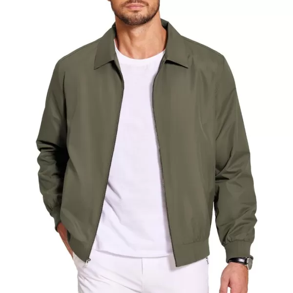 COOFANDY Men's Lightweight Jackets Casual Bomber Windbreaker Zip Up Collared Jacket Golf Windproof Coat