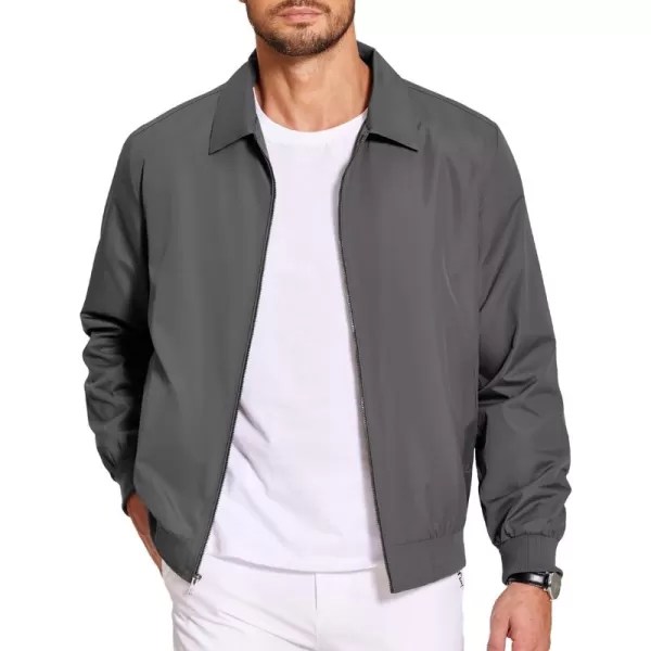 COOFANDY Men's Lightweight Jackets Casual Bomber Windbreaker Zip Up Collared Jacket Golf Windproof Coat