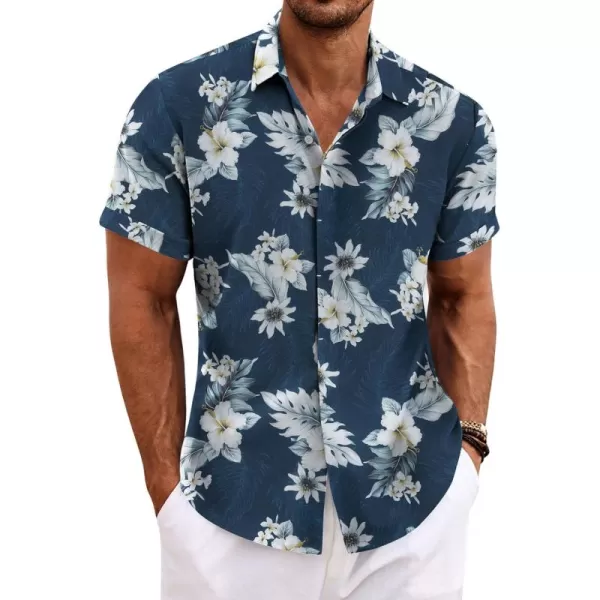 COOFANDY Men's Linen Shirts Short Sleeve Casual Shirts Button Down Shirt for Men Beach Summer Wedding Shirt