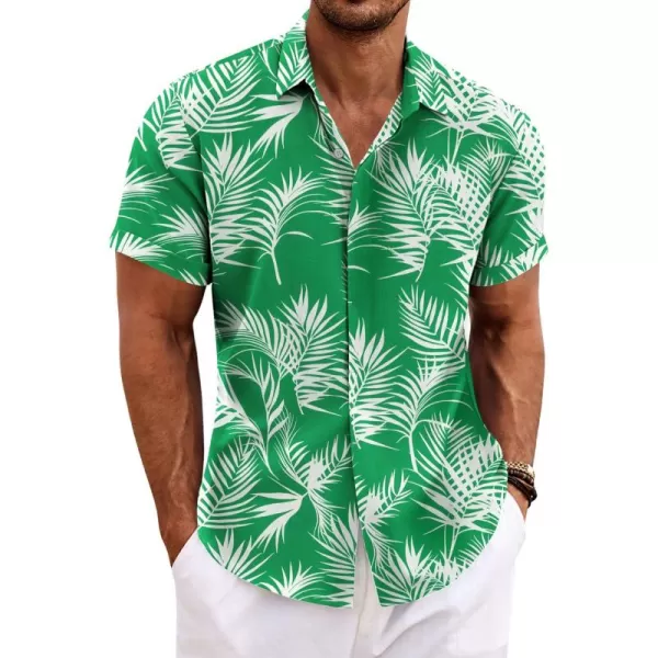 COOFANDY Men's Linen Shirts Short Sleeve Casual Shirts Button Down Shirt for Men Beach Summer Wedding Shirt