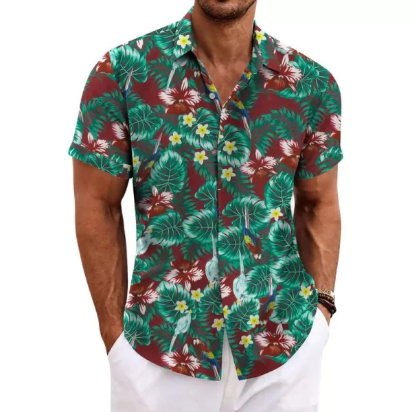 COOFANDY Men's Linen Shirts Short Sleeve Casual Shirts Button Down Shirt for Men Beach Summer Wedding Shirt