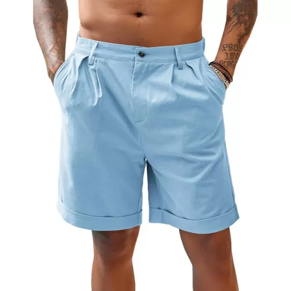 COOFANDY Men’s Linen Shorts Classic Fit Casual Elastic Waist Summer Beach Shorts