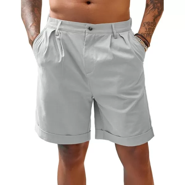 COOFANDY Men’s Linen Shorts Classic Fit Casual Elastic Waist Summer Beach Shorts
