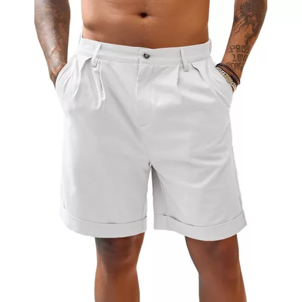 COOFANDY Men’s Linen Shorts Classic Fit Casual Elastic Waist Summer Beach Shorts