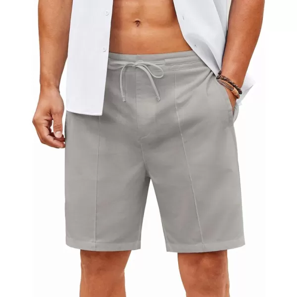COOFANDY Men's Linen Shorts Elastic Waist Drawstring Casual Summer Beach Shorts