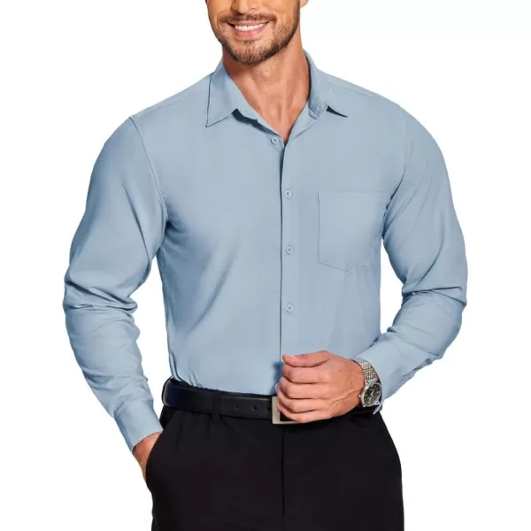 COOFANDY Men's Long Sleeve Muscle Fit Dress Shirts Wrinkle-Free Button Down Business Casual Shirts