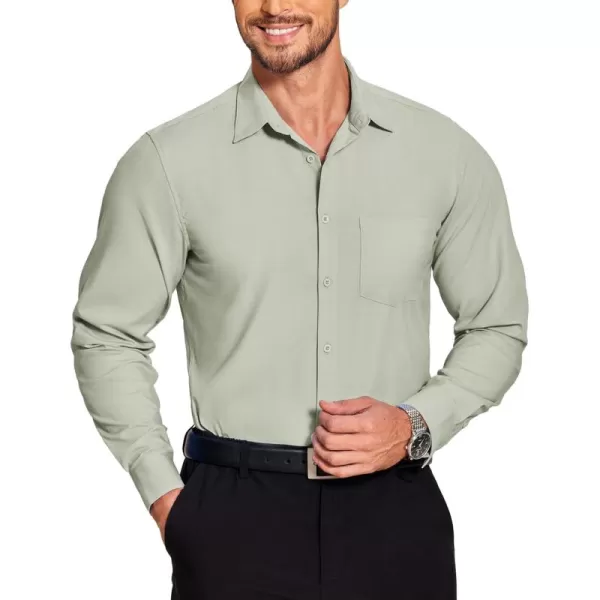 COOFANDY Men's Long Sleeve Muscle Fit Dress Shirts Wrinkle-Free Button Down Business Casual Shirts