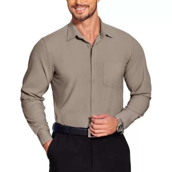 COOFANDY Men's Long Sleeve Muscle Fit Dress Shirts Wrinkle-Free Button Down Business Casual Shirts