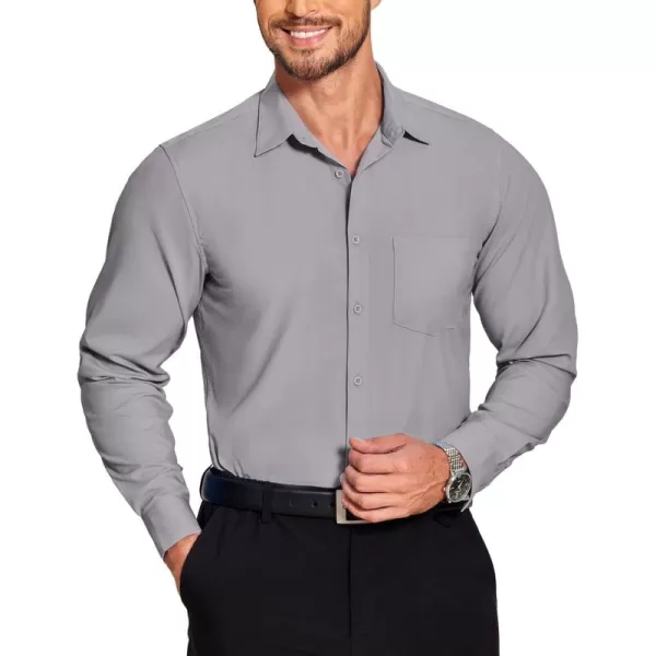 COOFANDY Men's Long Sleeve Muscle Fit Dress Shirts Wrinkle-Free Button Down Business Casual Shirts