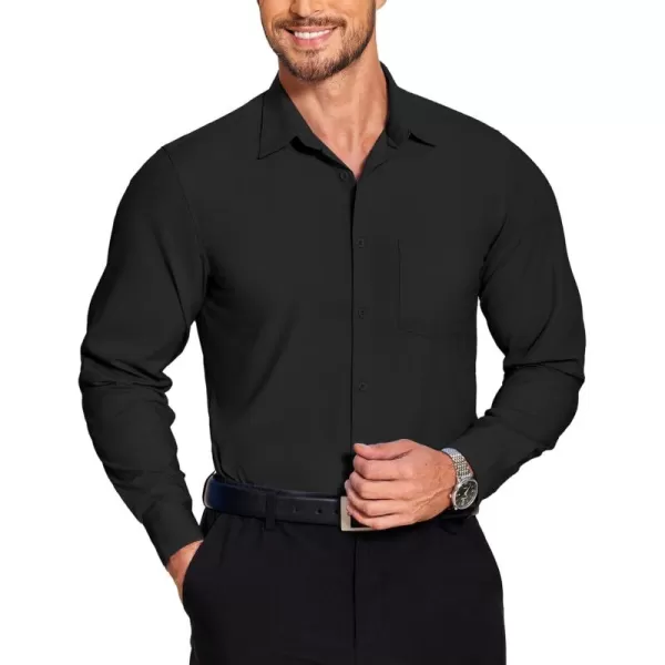 COOFANDY Men's Long Sleeve Muscle Fit Dress Shirts Wrinkle-Free Button Down Business Casual Shirts