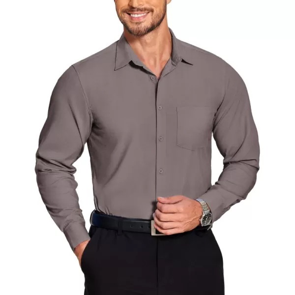 COOFANDY Men's Long Sleeve Muscle Fit Dress Shirts Wrinkle-Free Button Down Business Casual Shirts