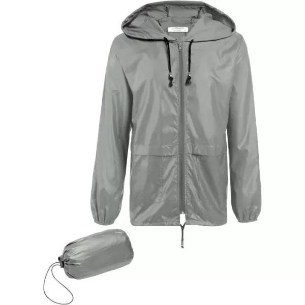 COOFANDY Mens Packable Rain Jacket Lightweight Waterproof Raincoat with Hood Outdoor Rain Gear Travel Hiking Cycling
