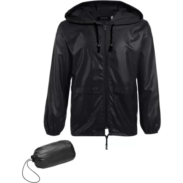 COOFANDY Mens Packable Rain Jacket Lightweight Waterproof Raincoat with Hood Outdoor Rain Gear Travel Hiking Cycling