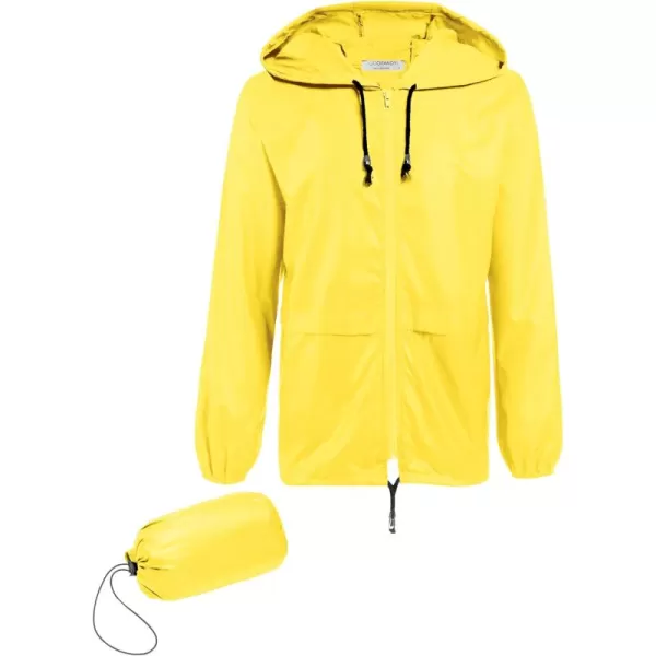 COOFANDY Mens Packable Rain Jacket Lightweight Waterproof Raincoat with Hood Outdoor Rain Gear Travel Hiking Cycling