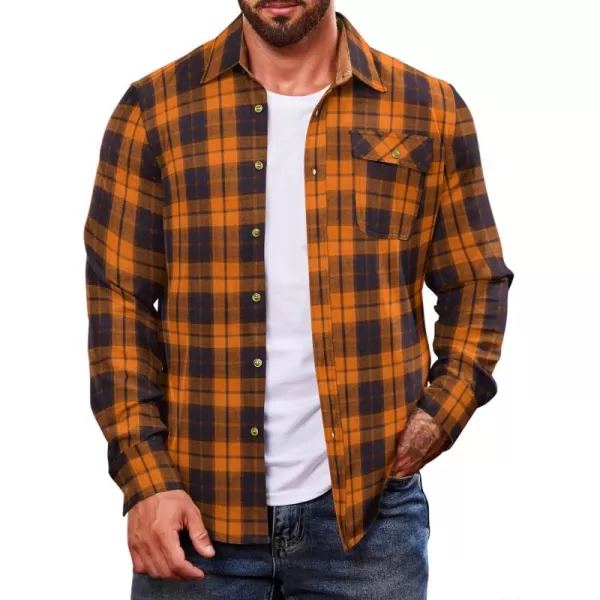 COOFANDY Mens Plaid Shirt Jacket Button Down Long Sleeve Shirts Western Work Shirts