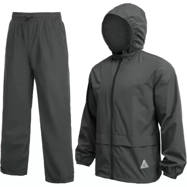 COOFANDY Men's Rain Suit 2 Piece Waterproof Breathable Rain Gear Lightweight Rain Jacket Pants Rainwear Suit