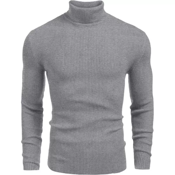 COOFANDY Mens Ribbed Slim Fit Knitted Pullover Turtleneck Sweater