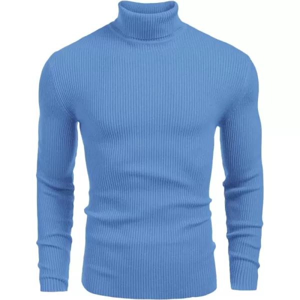 COOFANDY Mens Ribbed Slim Fit Knitted Pullover Turtleneck Sweater