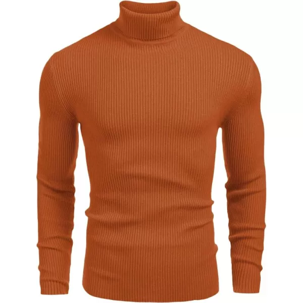 COOFANDY Mens Ribbed Slim Fit Knitted Pullover Turtleneck Sweater