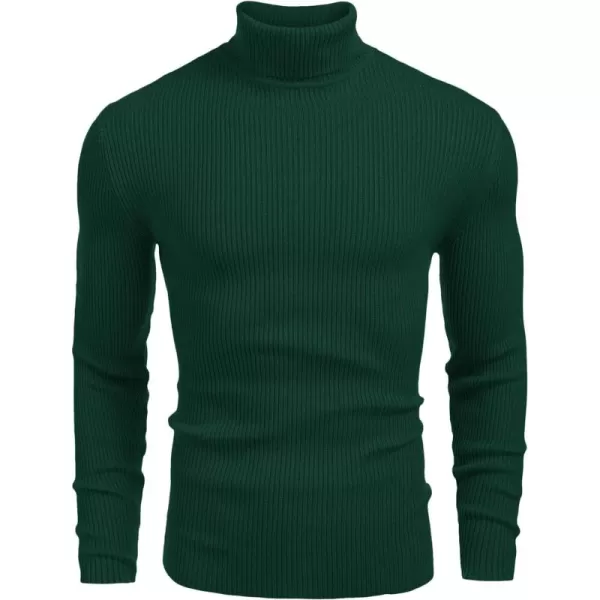 COOFANDY Mens Ribbed Slim Fit Knitted Pullover Turtleneck Sweater