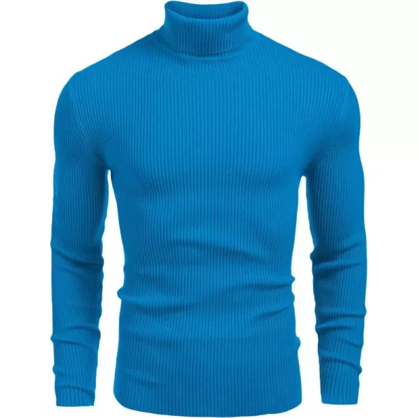 COOFANDY Mens Ribbed Slim Fit Knitted Pullover Turtleneck Sweater