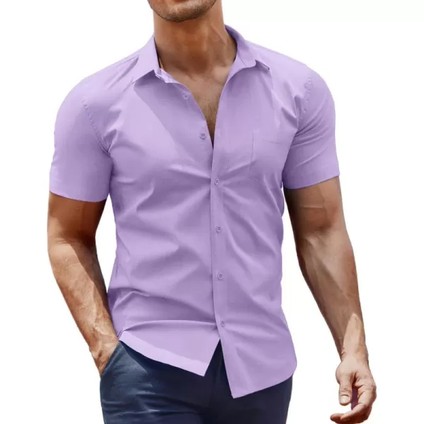 COOFANDY Men's Short Sleeve Button Down Shirts Casual Muscle Fit Dress Shirt with Pocket