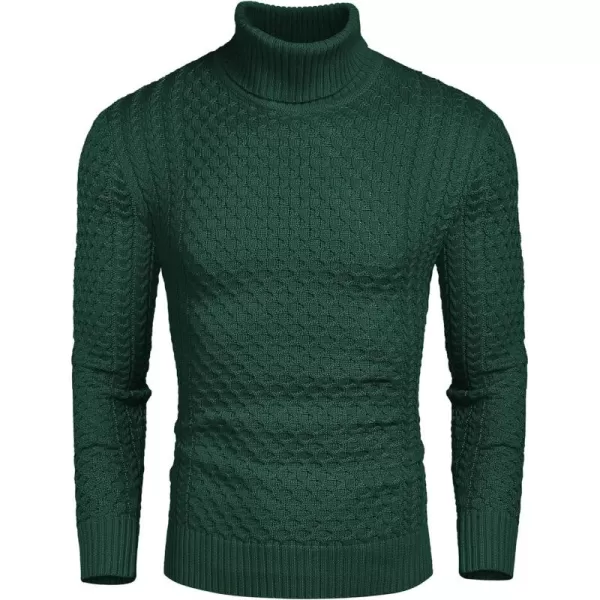 COOFANDY Men's Slim Fit Turtleneck Sweater Casual Knitted Twisted Pullover Solid Sweaters