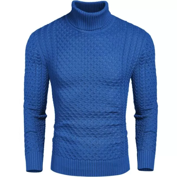 COOFANDY Men's Slim Fit Turtleneck Sweater Casual Knitted Twisted Pullover Solid Sweaters