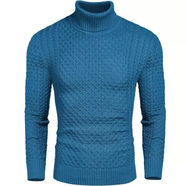 COOFANDY Men's Slim Fit Turtleneck Sweater Casual Knitted Twisted Pullover Solid Sweaters