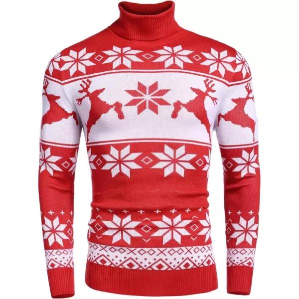 COOFANDY Men's Slim Fit Turtleneck Sweater Casual Knitted Twisted Pullover Solid Sweaters