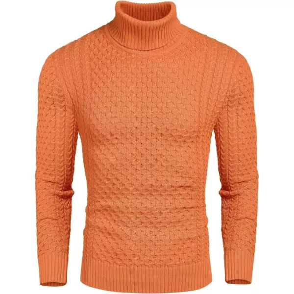 COOFANDY Men's Slim Fit Turtleneck Sweater Casual Knitted Twisted Pullover Solid Sweaters