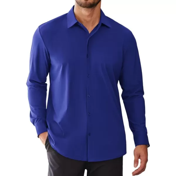 COOFANDY Men's Stretch Dress Shirts Long Sleeve Wrinkle Free Shirt Business Button Down Shirt