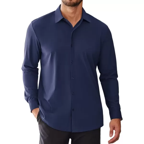COOFANDY Men's Stretch Dress Shirts Long Sleeve Wrinkle Free Shirt Business Button Down Shirt