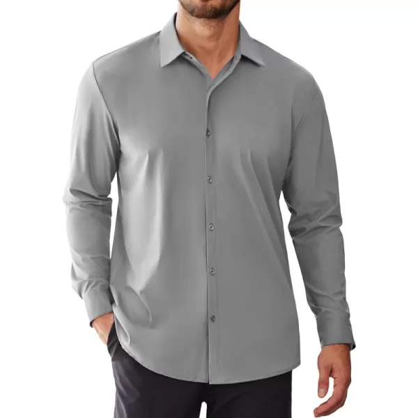 COOFANDY Men's Stretch Dress Shirts Long Sleeve Wrinkle Free Shirt Business Button Down Shirt